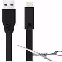 کابل شارژ و دیتا آیفون فست خود ترمیم فلت 1.5 متری hoco