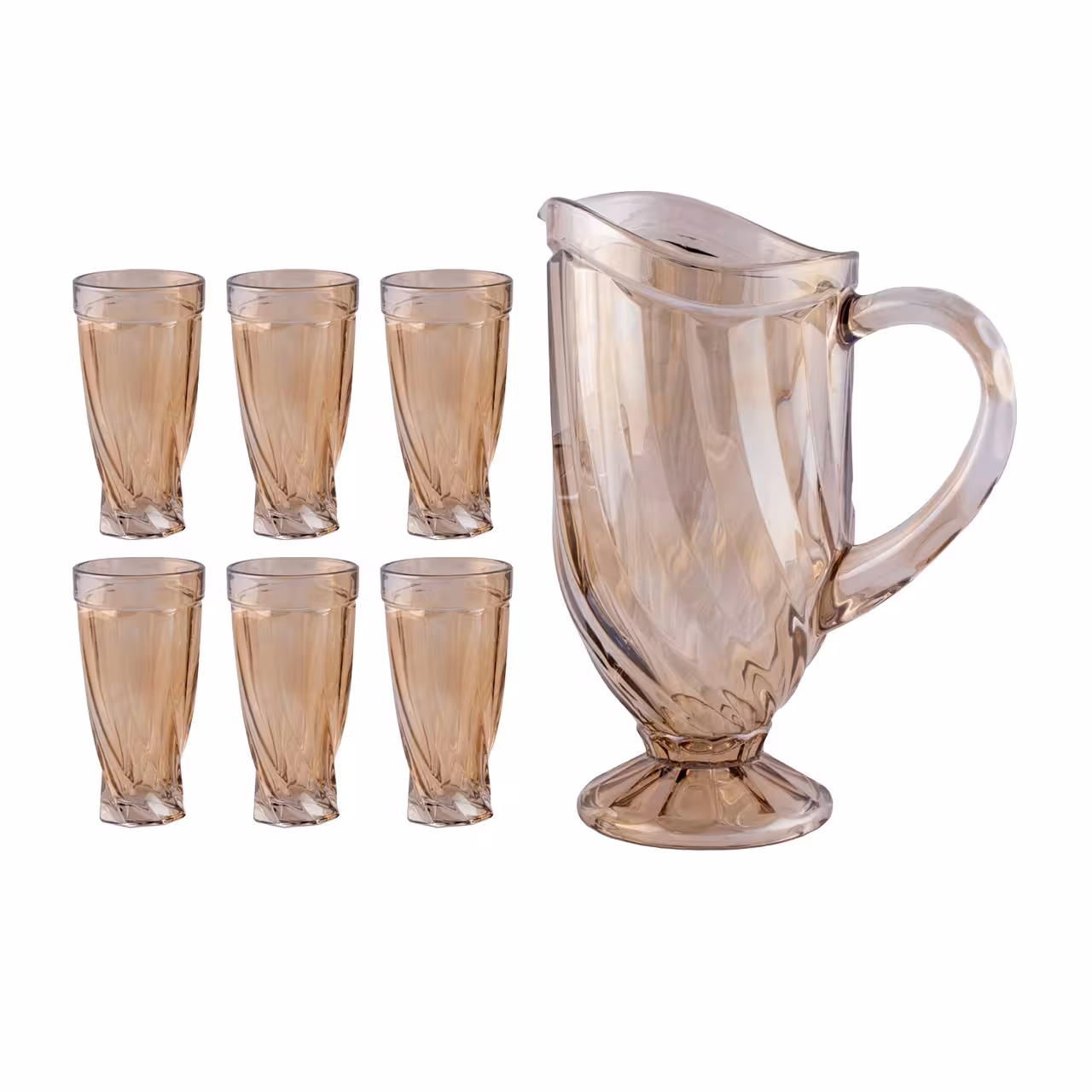 ست پارچ و لیوان 7 پارچه تولیپ مدل شامپاینی کد 1424