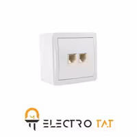 پریز تلفن دو سوکت روکار شهاب پارت الکتریک