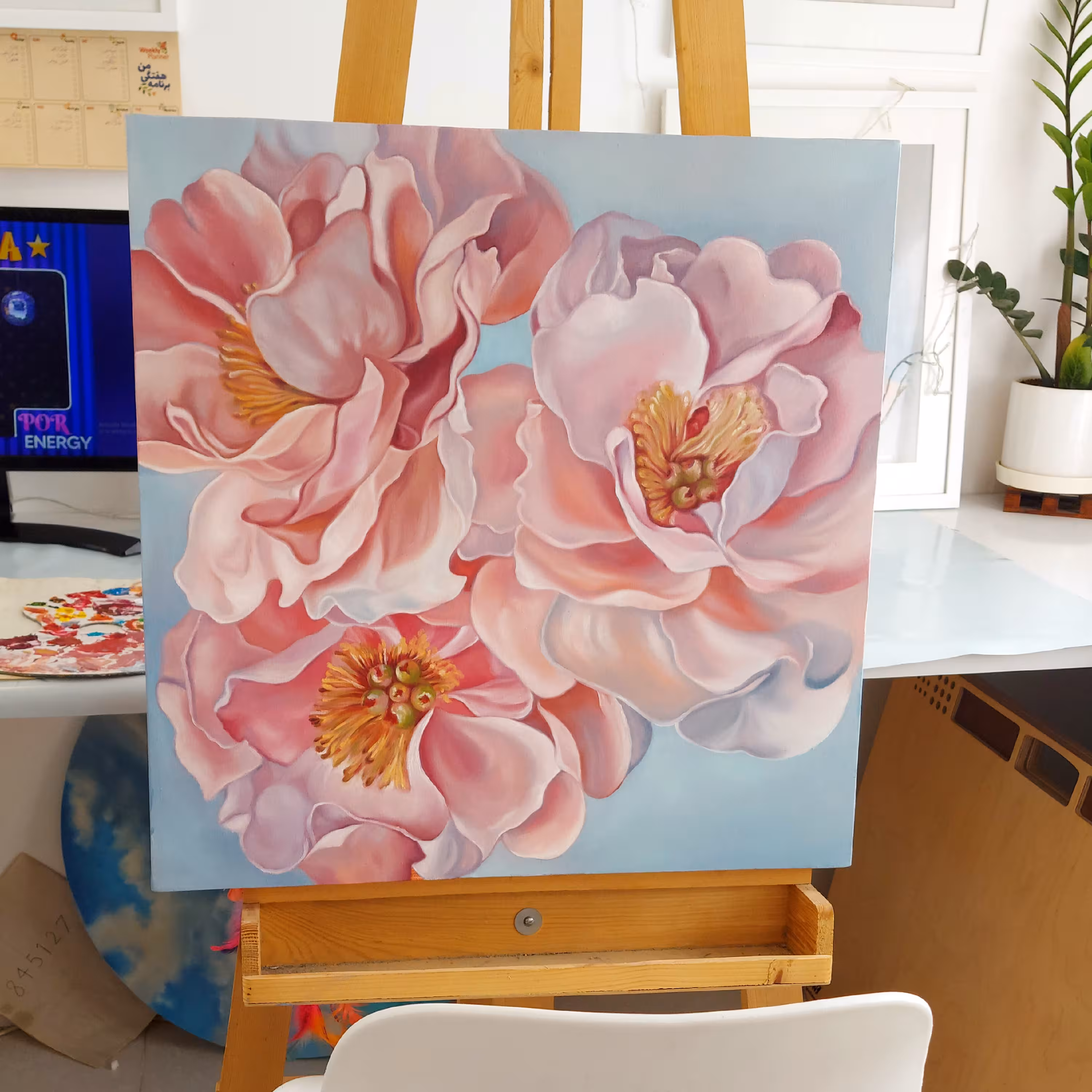 تابلوی رنگ روغن گل بهاری