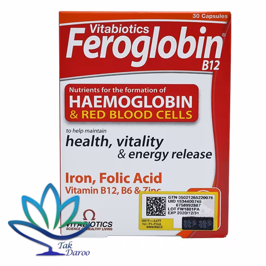 کپسول فروگلوبین ب 12 ویتابیوتیکس 30 عددی