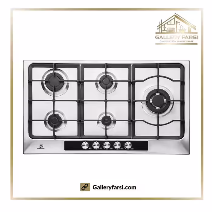 اجاق گاز پنج شعله استیل پرنیان استیل مدل PB-5109