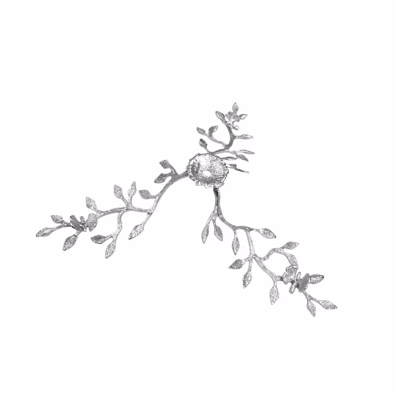 پایه برگ سه تایی پروانه نقره ای قطر35 ارتفاع10 سانت