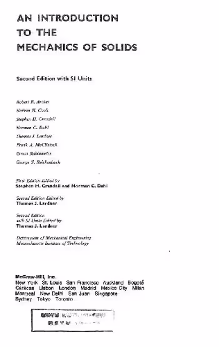 خرید و دانلود نسخه کامل کتاب Introduction to the Mechanics of Solids: In S.I.Units