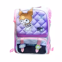 کوله پشتی برزنتی 3 زیپ طرح برجسته کرومی