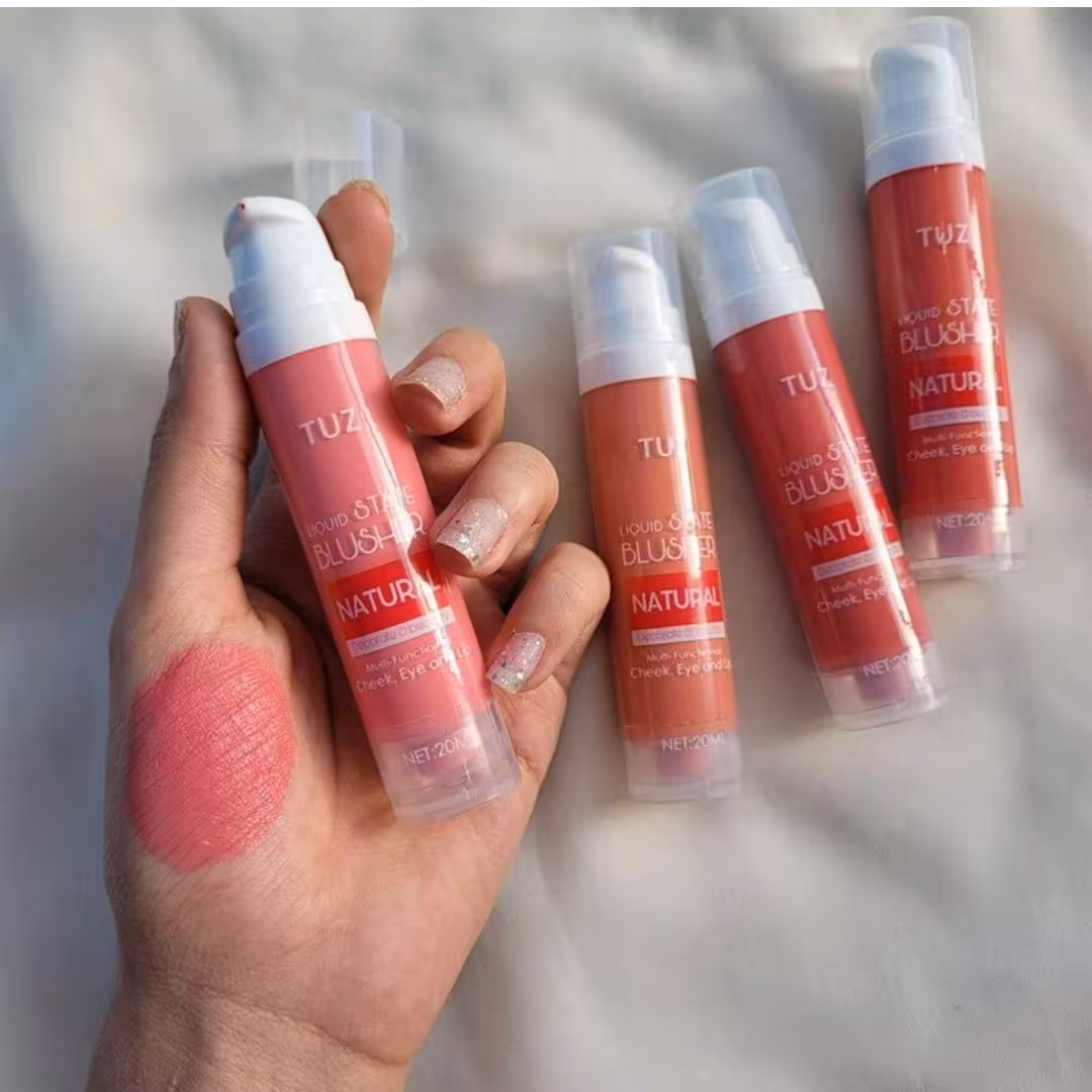 رژ گونه مایع پمپی توز  فوق العاده دوام بالایی داره