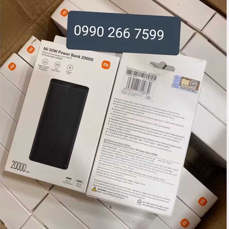 پاوربانک شیائومی 50 وات  با ظرفیت 20000 میلی آمپر واقعی MI 50W Power Bank 20000