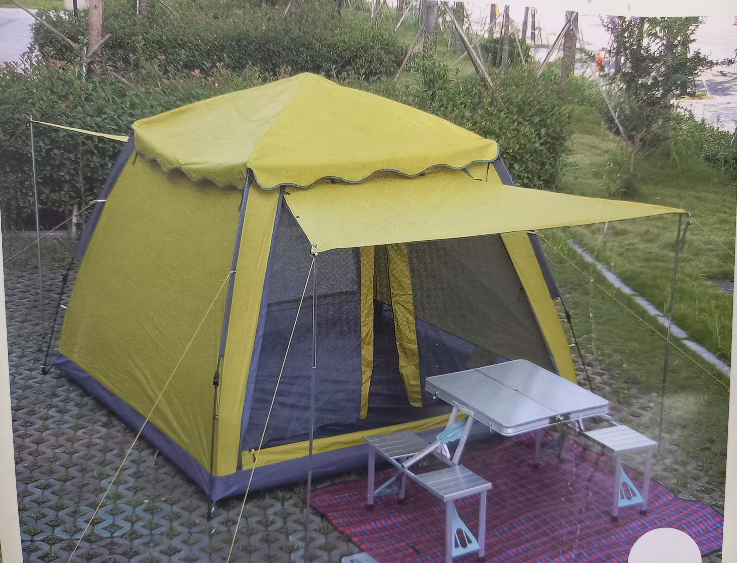 چادر مسافرتی و کوهنوردی 12 نفره اتوماتیک چتری سایه بان دار دوپوش