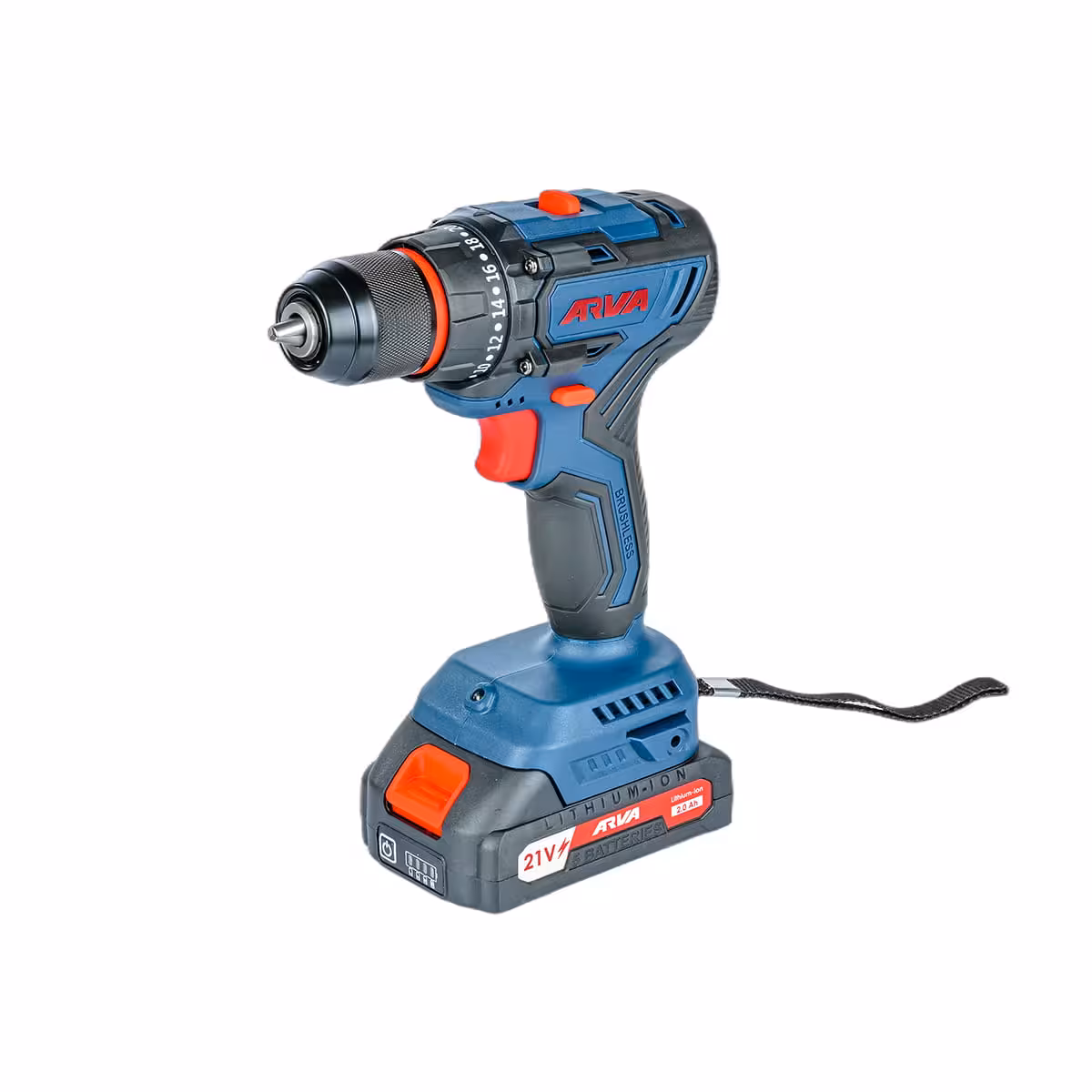 دریل پیچ گوشتی شارژی چکشی براشلس 21 ولت آروا مدل 5974