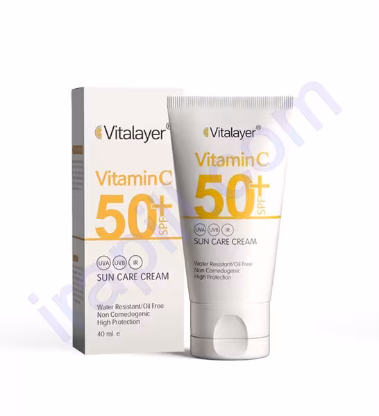 کرم ضد آفتاب SPF50  حاوی ویتامین C ویتالیر (بی رنگ) 40 میلی لیتر