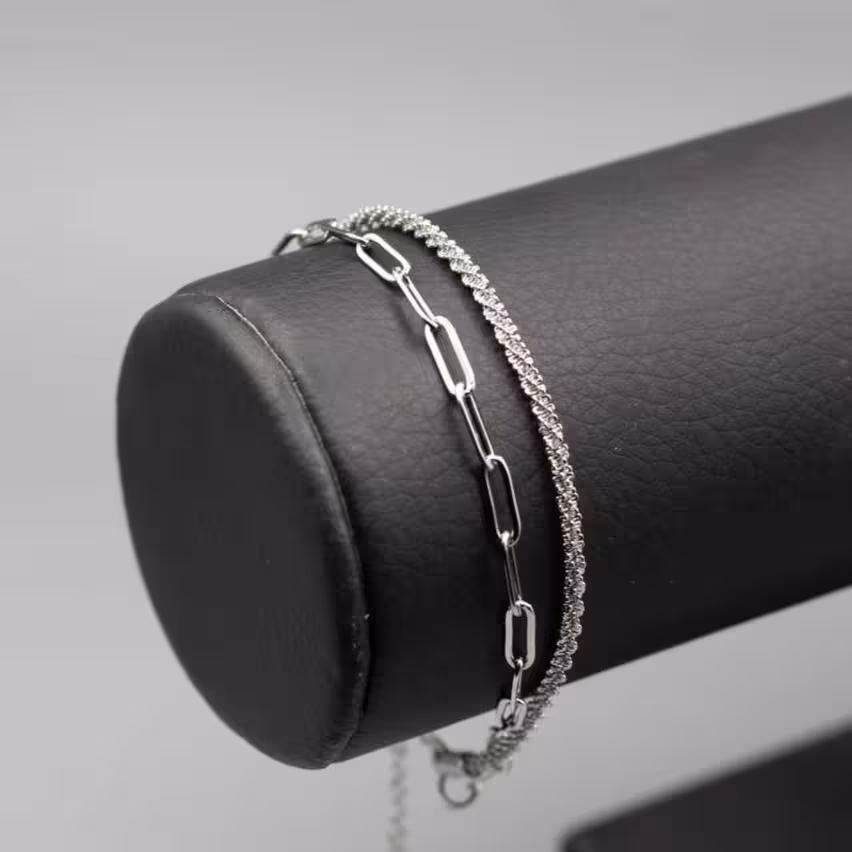 دستبند دولاین بیضی خاویاری کد 012