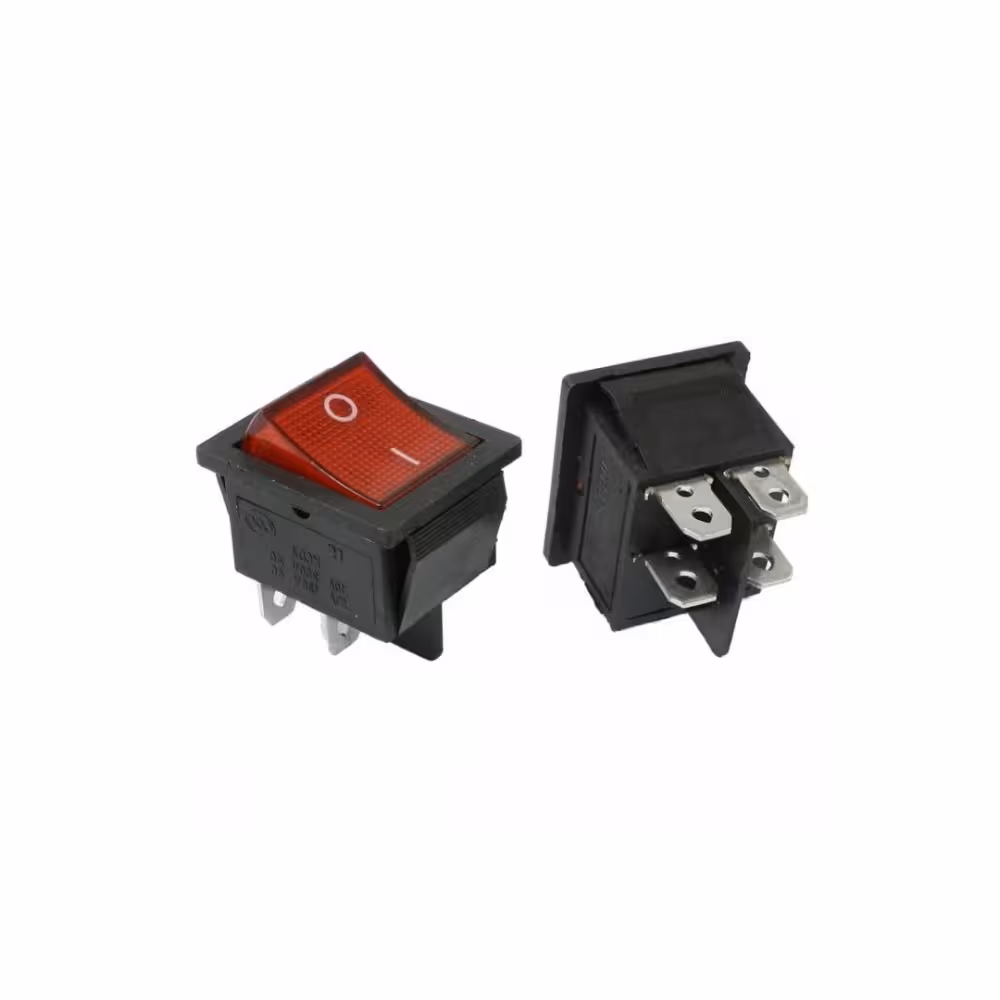 کلید راکر دوحالته 4 پین بزرگ چراغدار KCD4-102N
