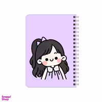 دفترچه یادداشت بامبیلیپ مدل چوبی طرح دختر کیوت با پیراهن کد 3182511