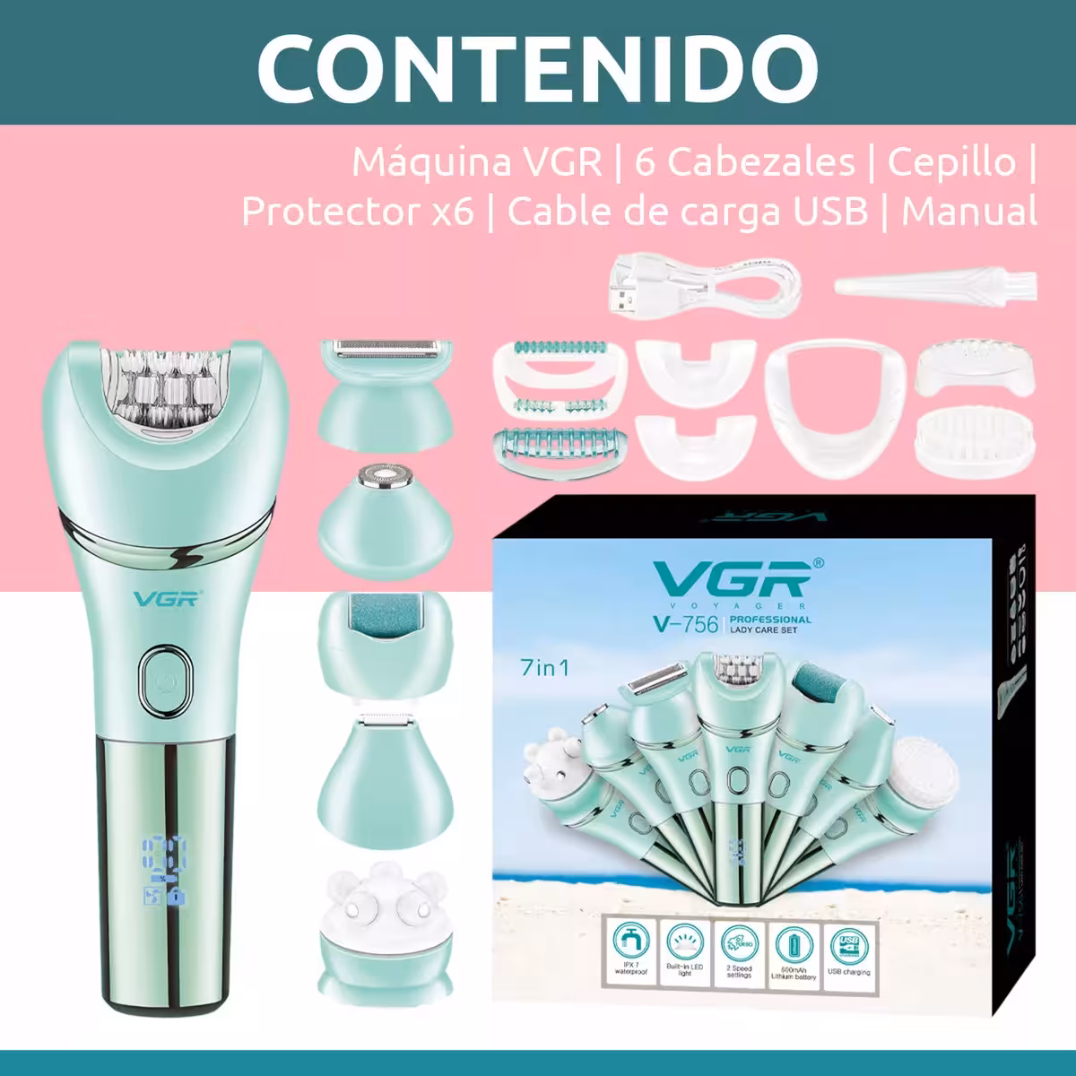 ماشین اصلاح موی بدن بانوان وی جی ار مدل V-756