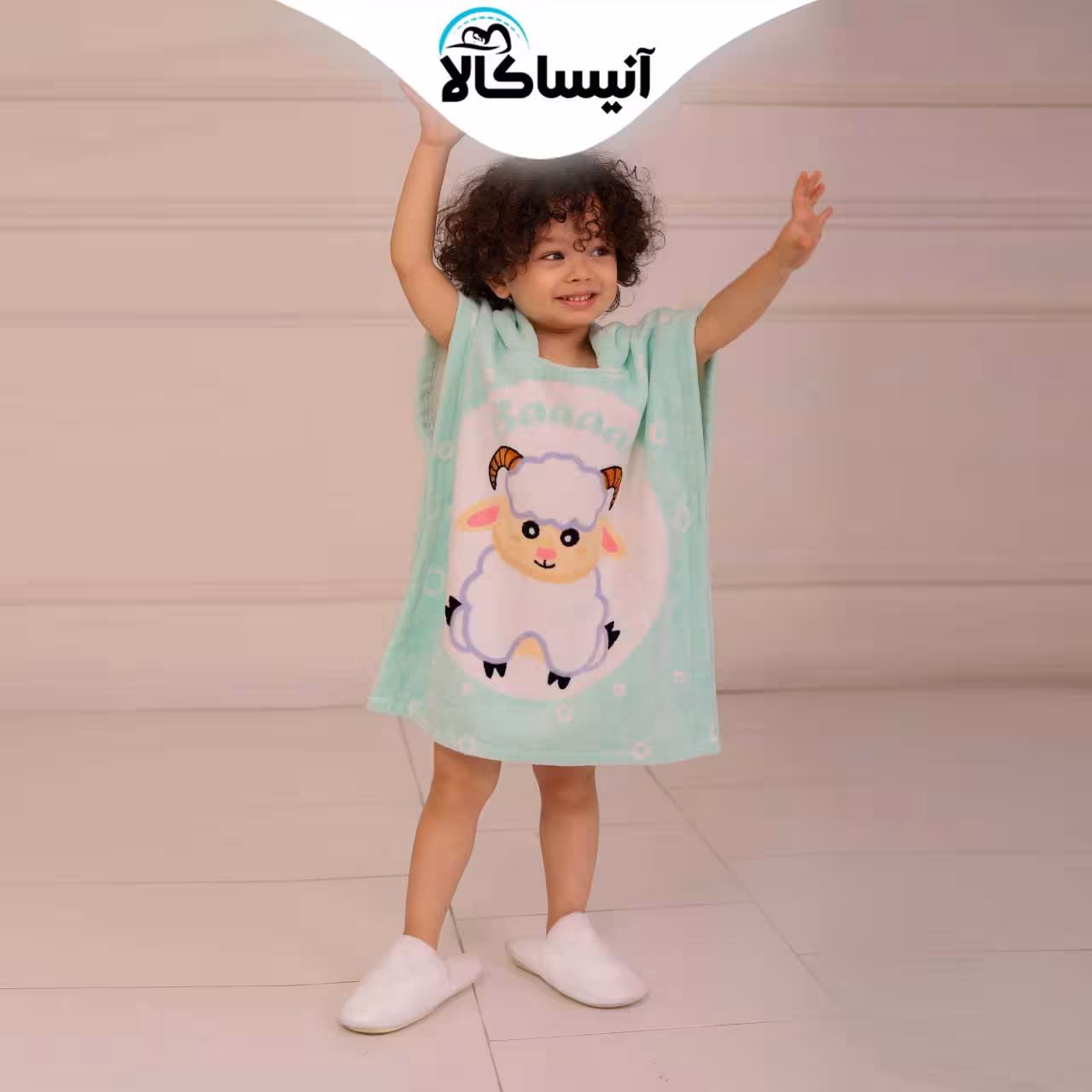 حوله تن پوش کودک پود ایران مدل پانچو ببعی