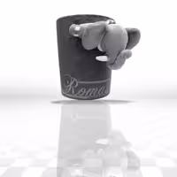 سطل زباله فیل رومنس رنگ طوسی