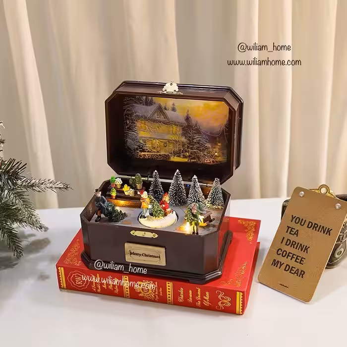 جعبه موزیک باکس بچه ها و درخت کریسمس