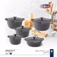 سرویس 10 پارچه سایز 32 درب شیشـه ای مدل ماکالو