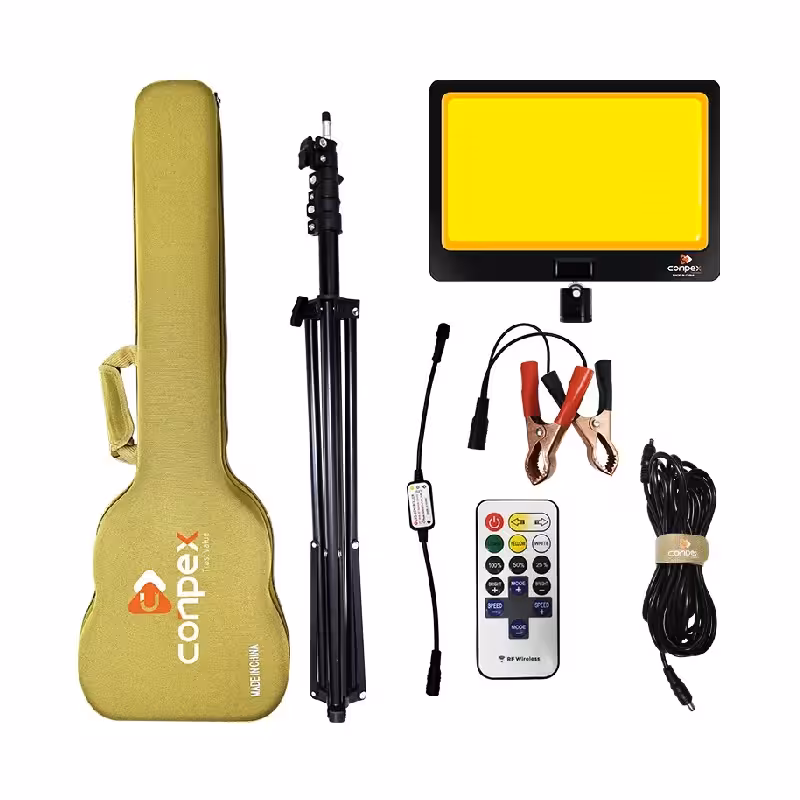 چراغ کمپینگ دو رنگ کانپکس مدل گیتاری FR-19 COB RF با سه پایه
