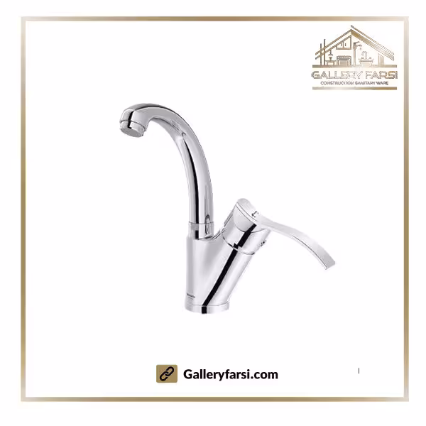 شیر روشویی شودر پایه کوتاه مدل اپال کروم