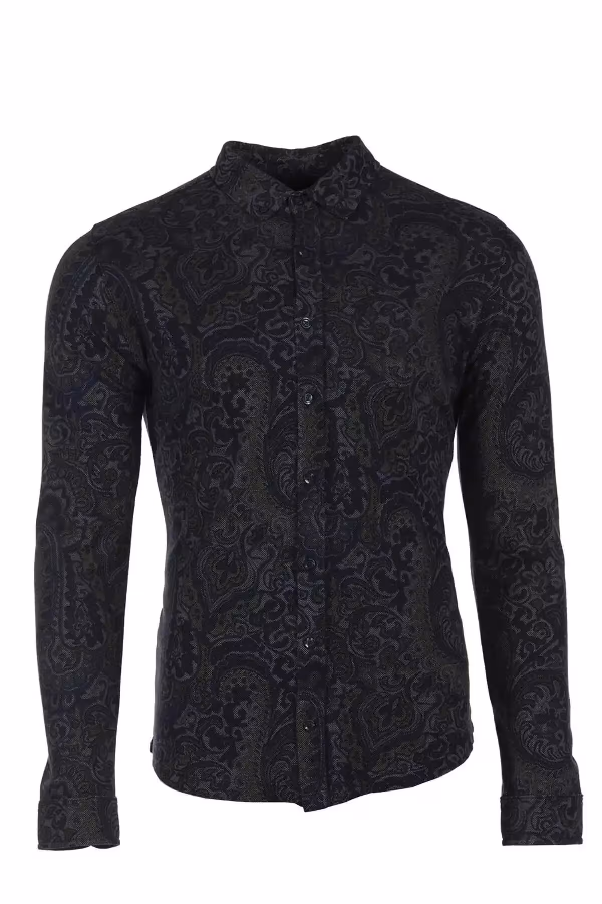 پیراهن طرح شال مردانه اندیگو K8gko1050 - 5432