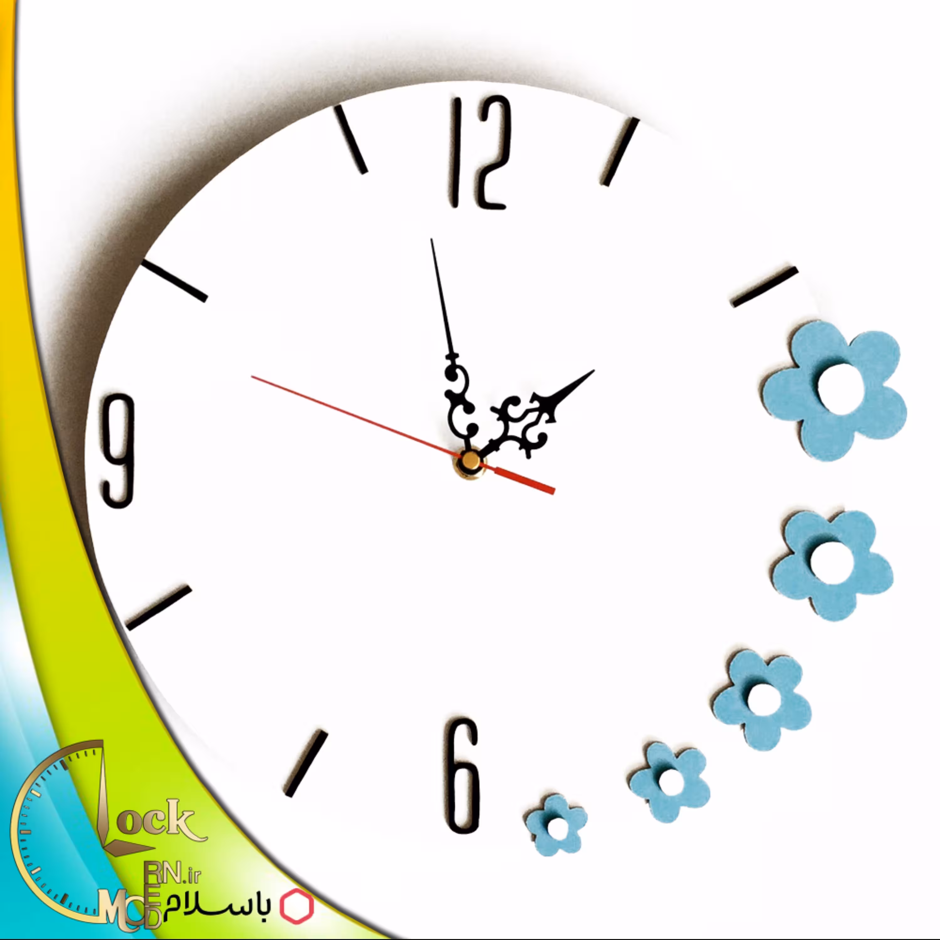 ساعت دیواری طرح گل کد 91