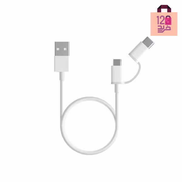 کابل تبدیل شیائومی میکرو USB به Type_C (1متر) Cable 2in1 Type-C / Micro USB 1m SJV4070CN