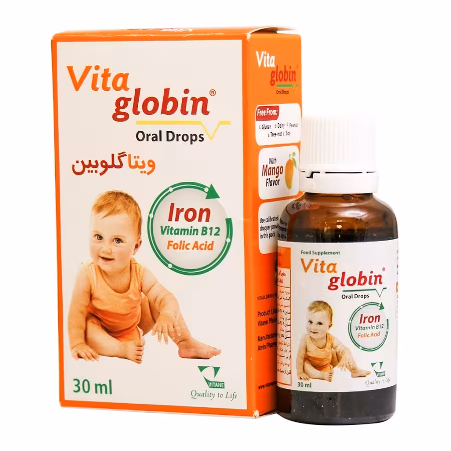 قطره آهن ویتاگلوبین ویتان مخصوص کودکان 30 میلی لیتر Vitane Vita Globin Oral Drops for Kids