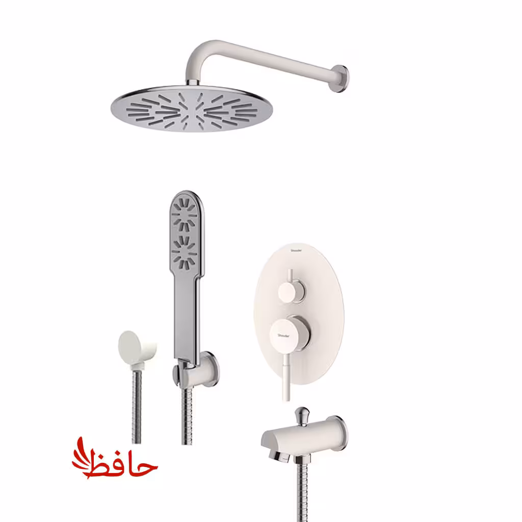 شیر حمام توکار شودر مدل روگن شیری کروم تیپ 4 BRASS