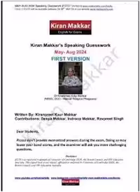 کتاب Kiran Makkar speaking Guesswork May Aug 2024 Final Version
