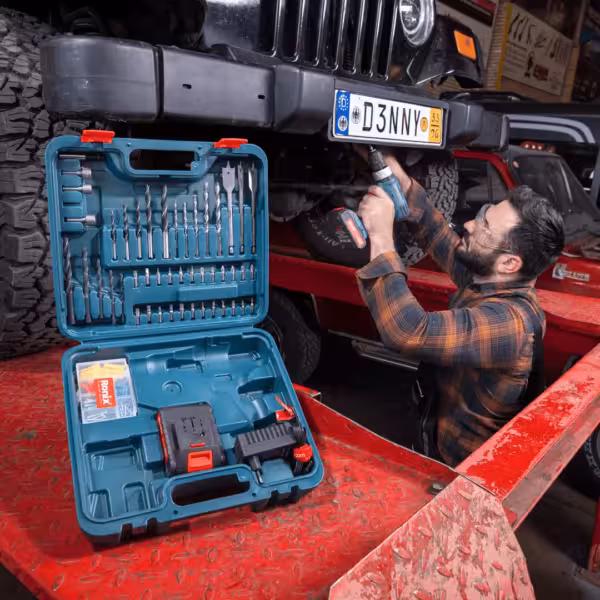 ست ترکیبی دریل چکشی شارژی 18 ولت -53 تکه کد 8620