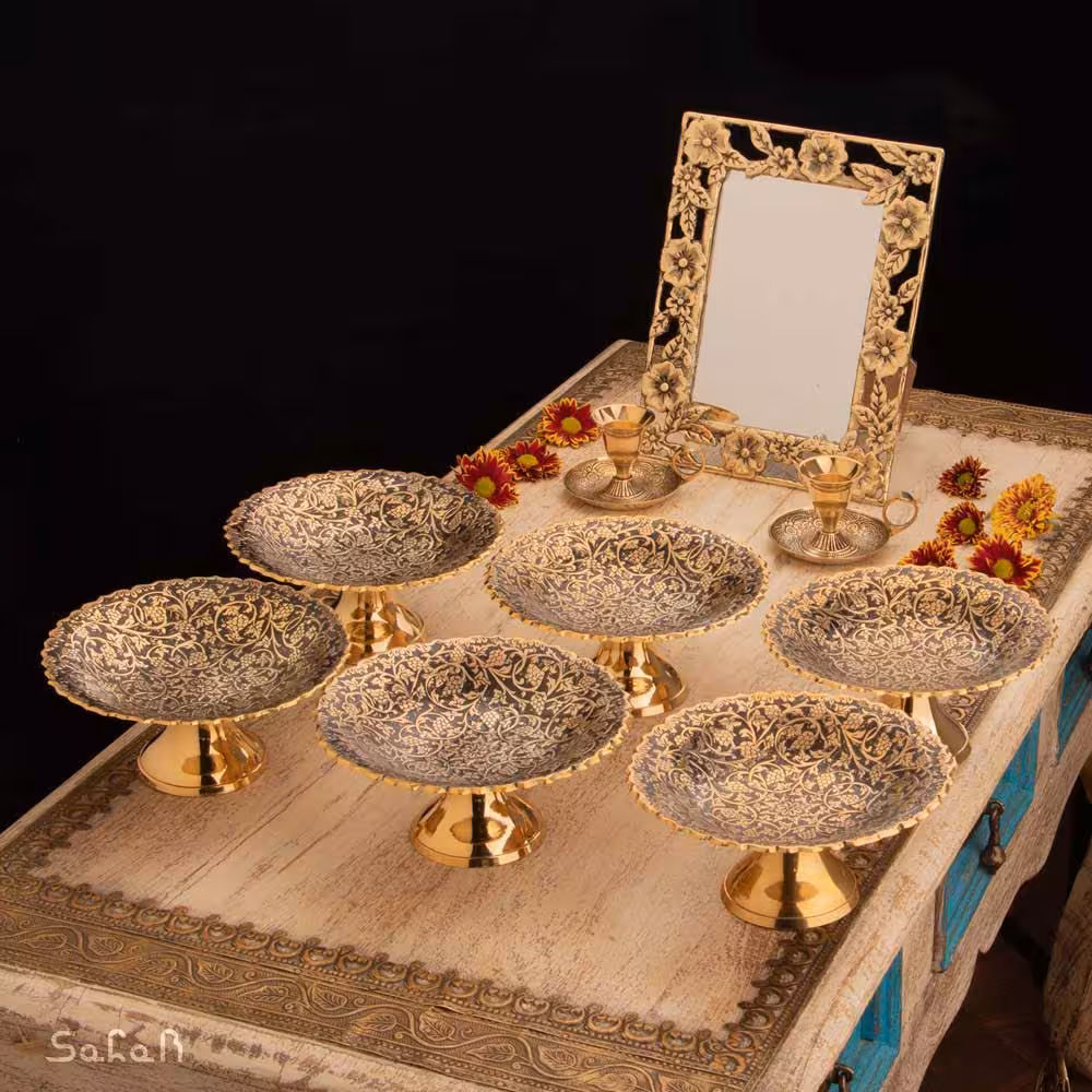 ست هفت سین برنجی طلایی کد 1005