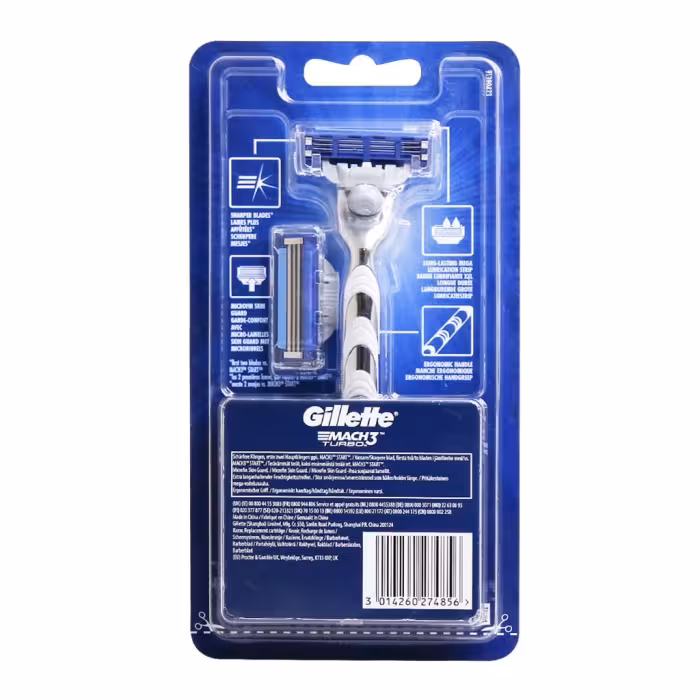 ژیلت دسته با 2 یدک مچتری توربو Gillette Mach3 TURBO new