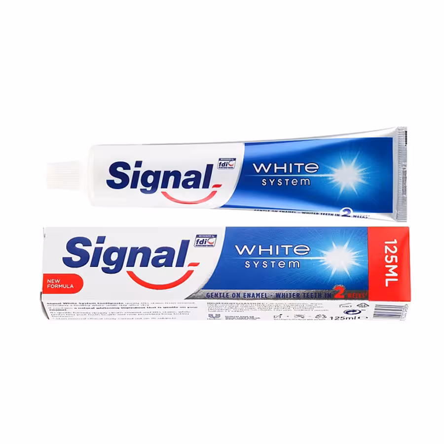 خمیر دندان سفید کننده سیگنال مدل Signal White System حجم 75 میلی لیتر
