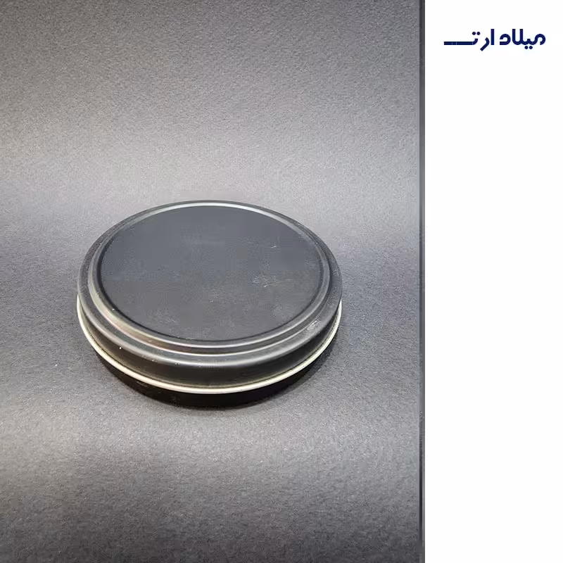 قوطی فلزی مشکی قطر9 ارتفاع2