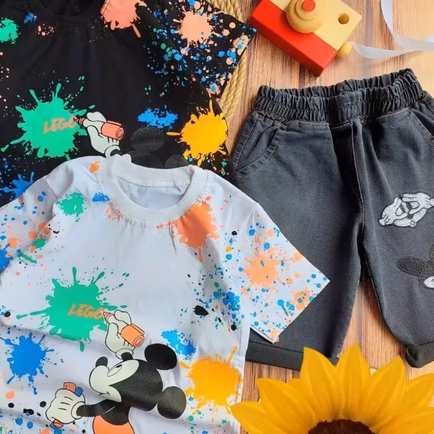 تیشرت شلوارک میکی نقاش