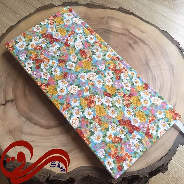 دفتر طرح پالتویی گل پاییزی Fabric Handmade Notebook