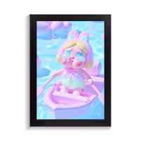 تابلو دیواری کودکانه طرح CUTE GIRL، کد PF-26002