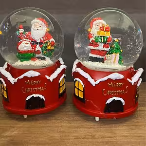 گوی موزیکال پمپی بابانوئل چراغ دار بزرگ