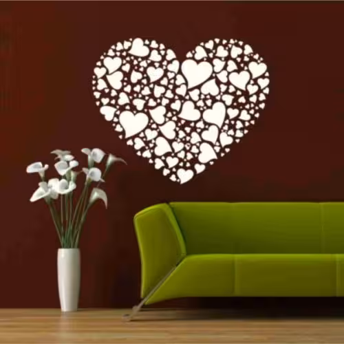 شابلون دیواری قلب 116