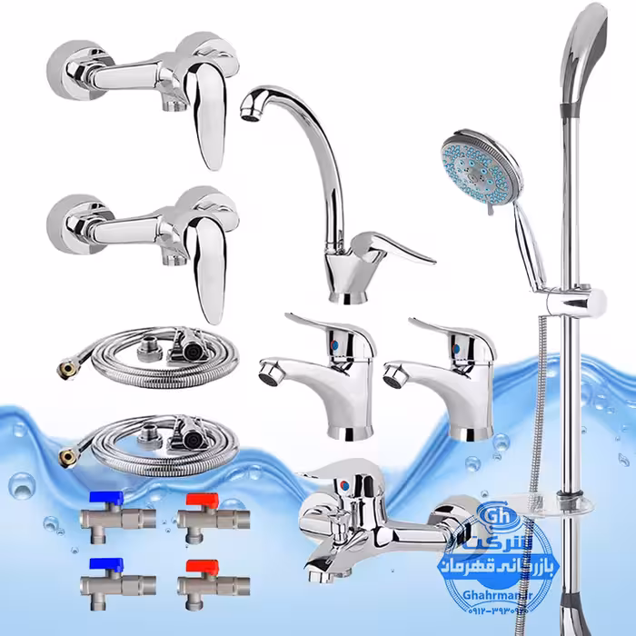 ست 13 عددی شیرآلات برند آیدا صنعت مدل قهرمان اردکی | شیر ظرفشویی   دو عدد شیر روشویی   شیر حمام   شیر توالت   علم دوش یونیکا کروم   دو عدد شلنگ توالت   دو عدد شلنگ استیل   چهار عدد شیر پیسوار | کروم براق