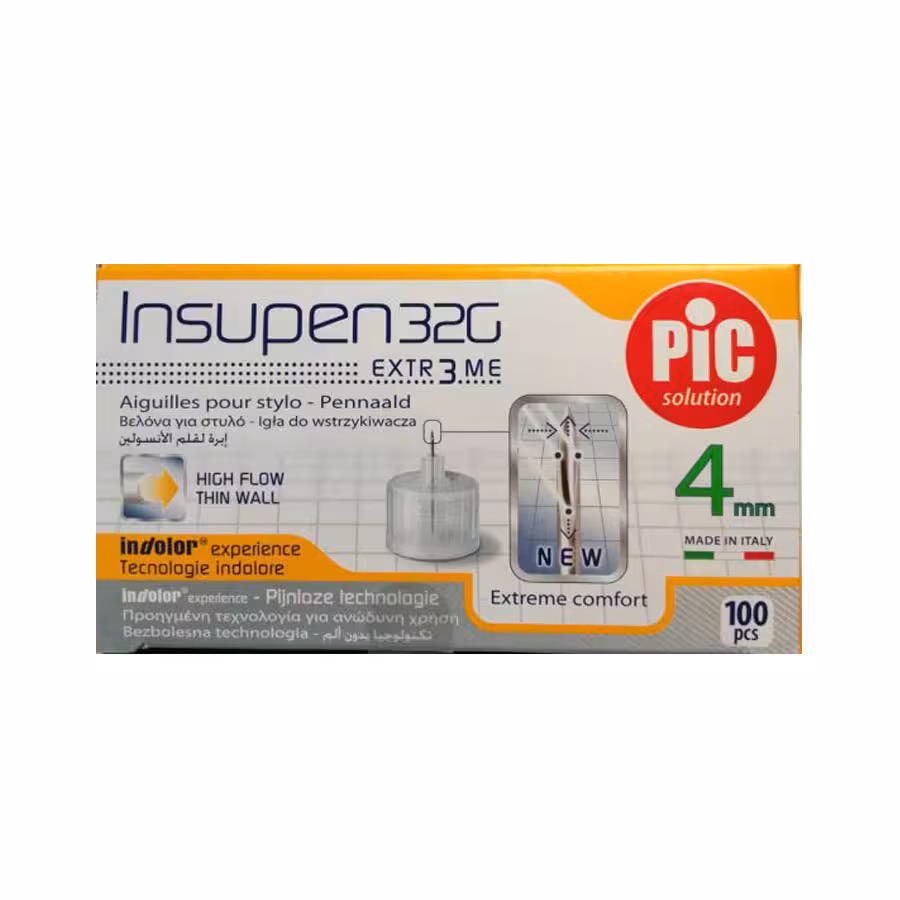 سرسوزن انسولین اینسوپن پیک 4 mm بسته 100 عددی