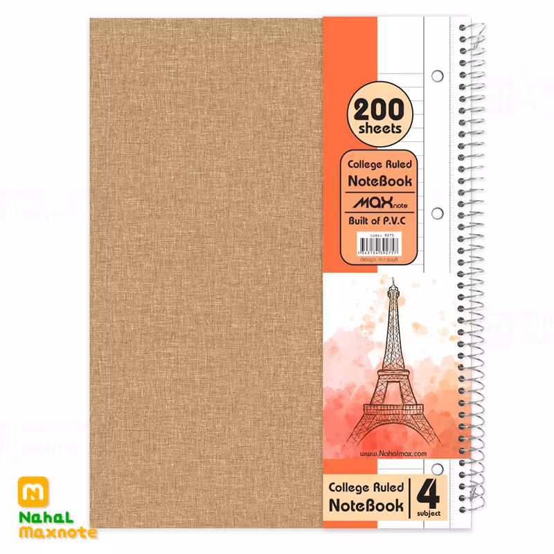 دفتر200 برگ سیمی کلاسوری جلد سخت رحلی کد 9275.طرح 6