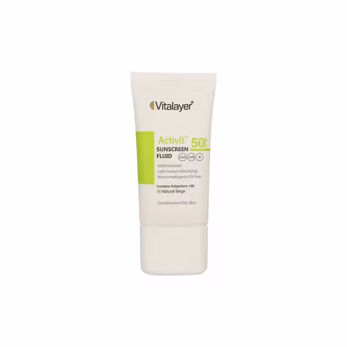 فلوئید ضد آفتاب SPF50 پوست چرب اکتی ویت ویتالیر 50 میلی لیتر
