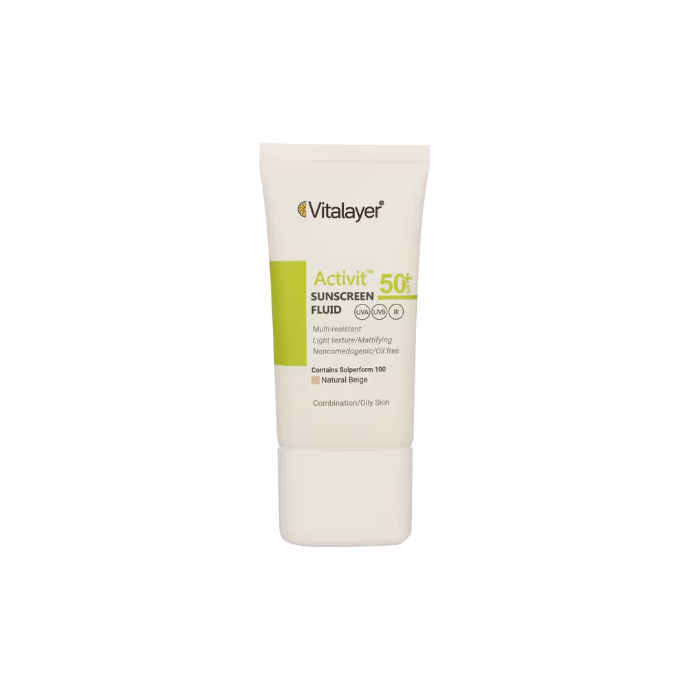 فلوئید ضد آفتاب SPF50 پوست چرب اکتی ویت ویتالیر 50 میلی لیتر