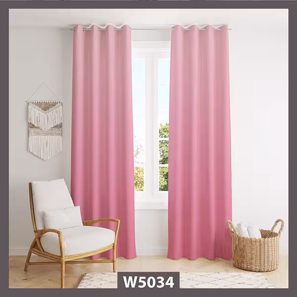 پرده پانچی صورتی پررنگ کد W5034