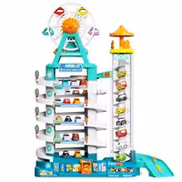 کیت ماشین بازی مدل پارکینگ 5 طبقه با چرخ و فلک طرح شوتینگ کد KW605-4