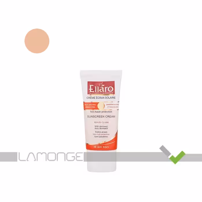 کرم ضد آفتاب SPF50 بژ روشن الارو مناسب انواع پوست حجم 50 میلی لیتر