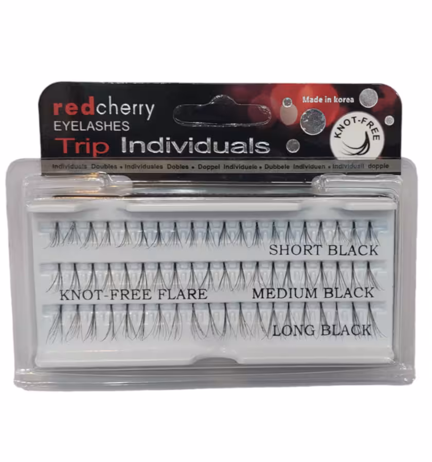 مژه بدون گره ساده  red cherry سایز mix