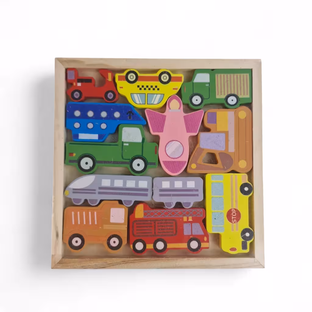 پازل چوبی کودک طرح ماشین کد WD6400